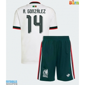 Billiga Mexiko Armando Gonzalez #14 Bortatröja Barn VM 2026 Kortärmad (+ Korta byxor)